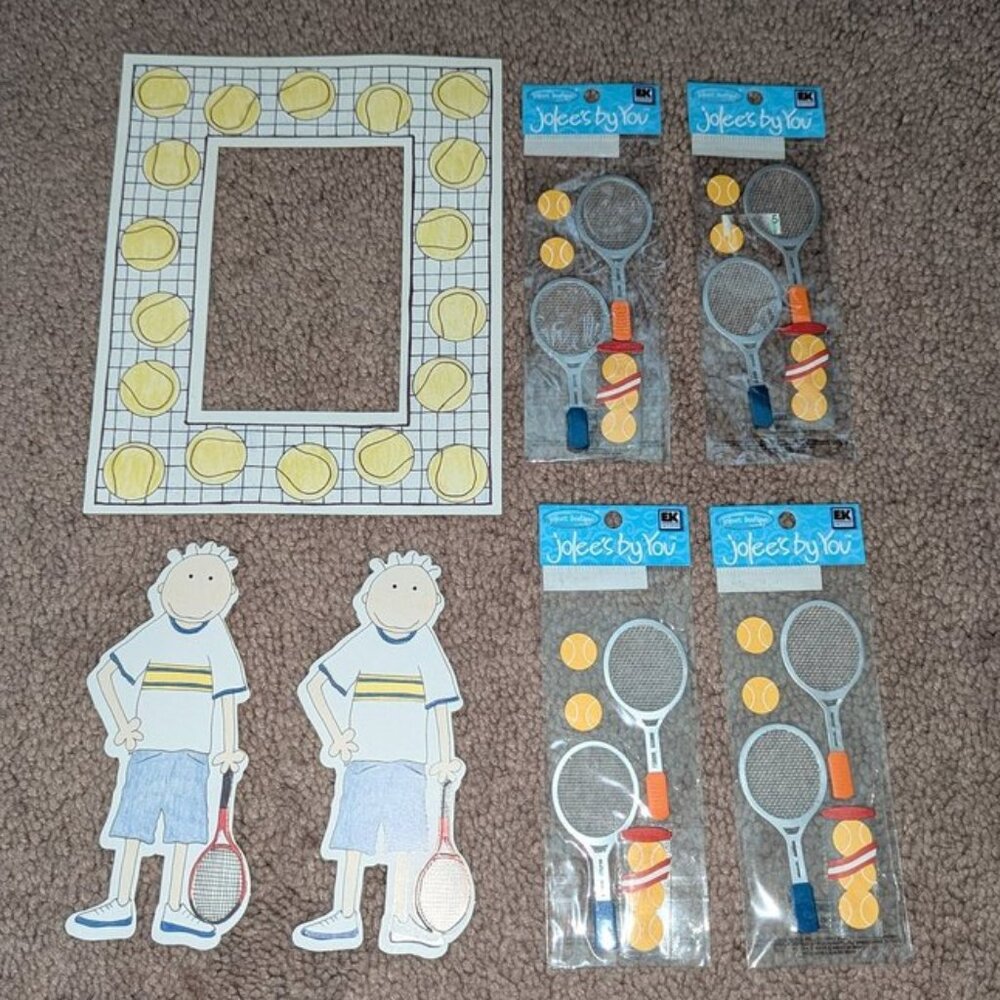 NEW Lot 7 Jolee's Boutique By You Scrapbook Embellishments Cut Outs Frame Tennis